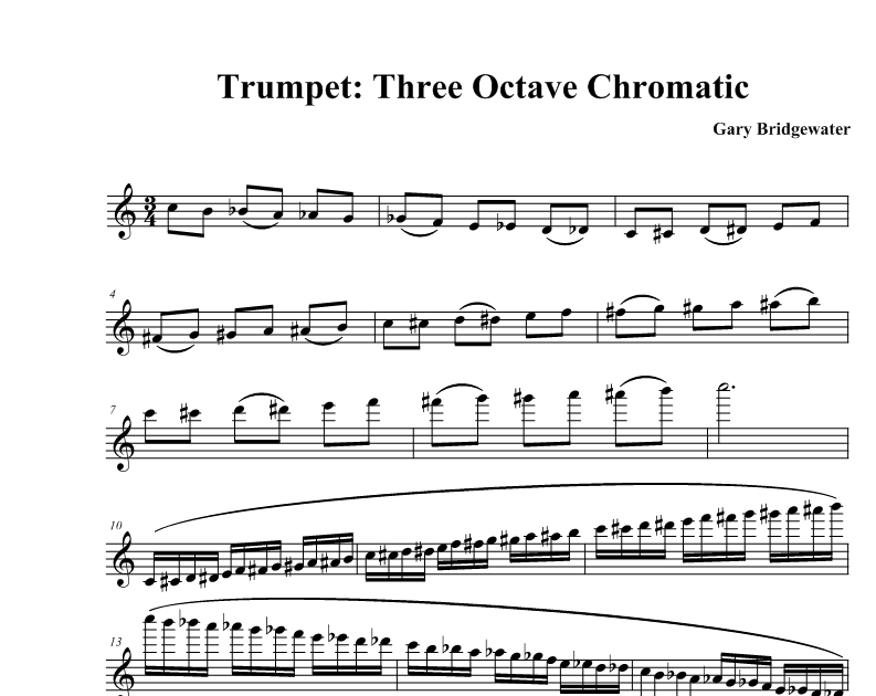 Trumpet Trumpet Three Octave Chromatic Scale